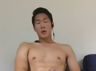 asiatique, masturbation, amateur, gay, secousses, webcam, coréen