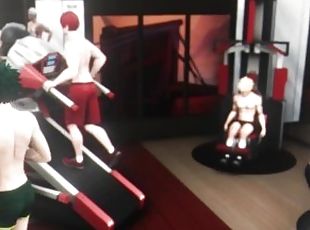 Hero's Workout - Foursome: Midoriya Bakugo Ida Todoroki - My Hero Academia 3D Animation Parody