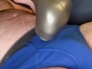 Hairy Dad Bod Vibrating Massager On My Dick With Cumshot