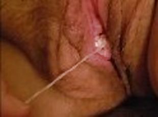 A little masturbation and some tampon play.