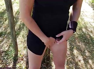 Pussy Flash - Stranger caught me in the park and helped me squirt