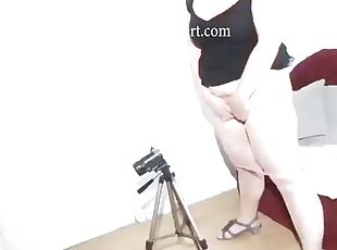 British pervert in upskirt panty visits 48 year old bubble butt MILF