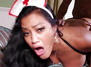 curvy ebony nurse cares for big black dicks