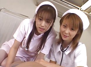 asiatiche, infermiere, giapponesi, trio, pov, uniformi