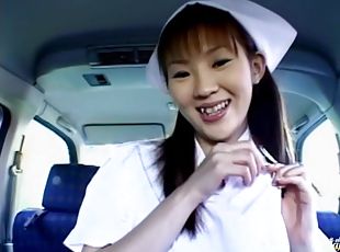 enfermeira, chupanços, japonesa, carro, pov, engraçado, fecho, uniforme