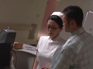 āzijas, brilles, medmāsa, japāņu, pāris, nerātns, uniforma