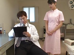 enfermeira, doutor, japonesa, casal, fudendo, bizarro-kinky, uniforme