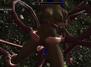Sex with tentacles in a porn game