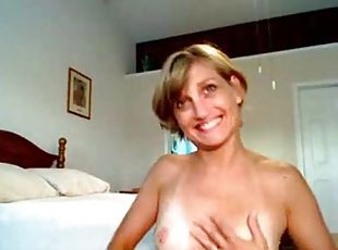 Hot milf talked out of her clothes and into masturbating - AND she ORGASMS! :)