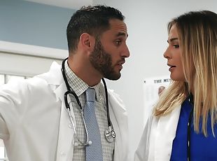 enfermera, doctor, estrella-del-porno, pareja, cachonda, uniforme