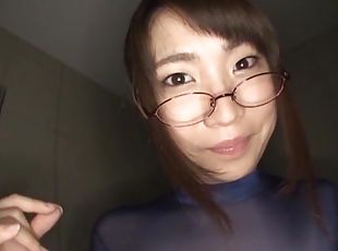 Japanese chick Nonomiya Misato likes to masturbate with a long toy