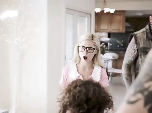 Nerdy piper gangbanged by bf and his friends