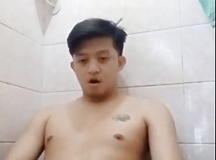asiático, bañando, masturbación, meando, amateur, chorro-de-corrida, adolescente, gay, pajeándose, jóvenes18