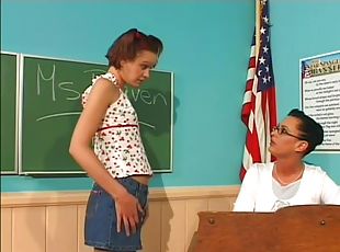 Teen Coed and Her Hot Teacher Use a Strapon