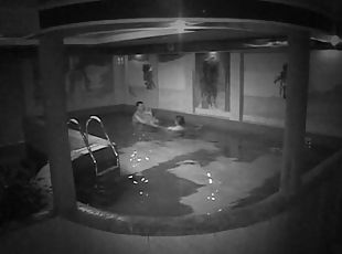 Pool Fucking Caught By A Security Camera