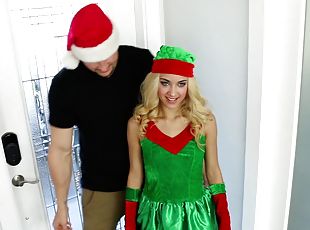 Santa's blonde helper is actually a fantastic cock sucker