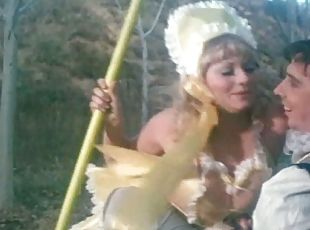 Foxy Retro Blonde Angela Aames Exposing Her Big Natural Tits Outdoors