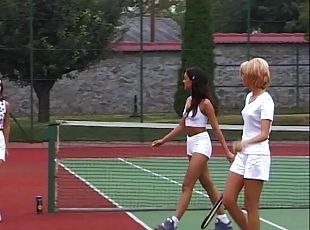 Couples meet at the tennis club and end up having group sex