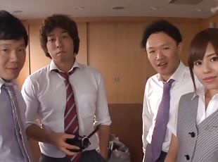 Ravishing Japanese chic dares to fuck her co-workers  at the office