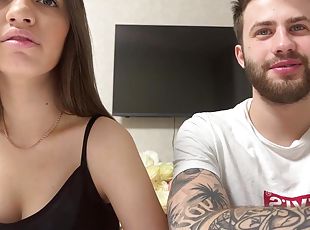 Teen Camgirl - Brunette webcam slut and her boyfriend