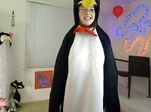 Two Funny Teens penguins on cam