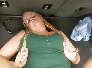 This shameless BBW slut called an UBER XL just to fuck her driver in the back of his ride!