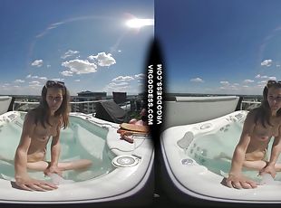 Rooftop Jacuzzi Private Moments With Model Josie Masturbating With Dildos In The Sun