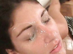 Hot and huge facial for Brazilian