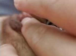 klitoris, kıllı, mastürbasyon-masturbation, boşalma, amcık-pussy, amatör, babe, bakış-açısı, meni, tek-kişilik