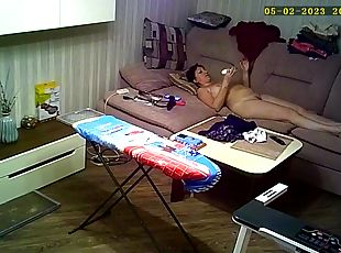 Completely naked caught on a real hidden camera