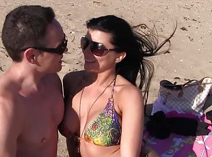 Naked MILF on holiday in real hard sex scenes with a local man