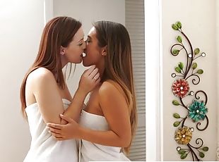 Eva Lovia lesbian shower sex and orgasm