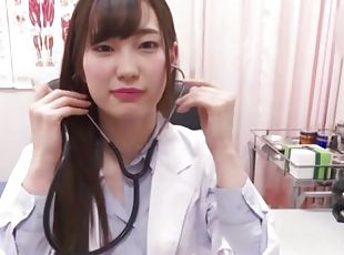 krankenschwester, blasen, schwer, japanier, wichsen, paar, ziemlich, bekleidet-sex, tracht