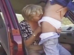 Granny car sex