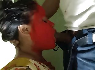Bhabi quick fucked in Holi festival 
