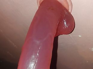 My super big dildo and my wet pussy combine