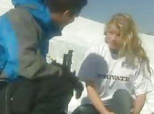 Horny blonde babe picked up and fucked at the ski resort