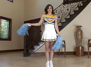 Cheerleader Twists Herself Up To Suck and Fuck a Dick