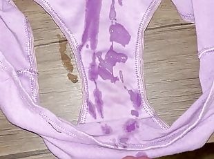 Cum on Maddies cute purple panties
