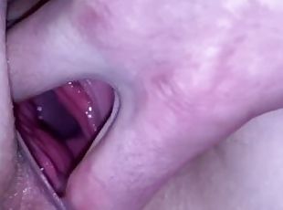 Woman got banged quickly on New Year's Eve. - horny closeup