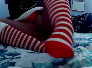 3rd day of XXXmas Naughty Footplay and Footjob with Stockings.mp4