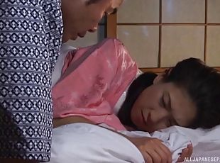 Japanese milf in a kimono fucked by a rock hard cock