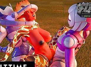 F.U.T.A. SENTAI SQUAD - Big Titty Futanari Femdoms Deliver FACIAL + CREAMPIE With Big Dick Robots!