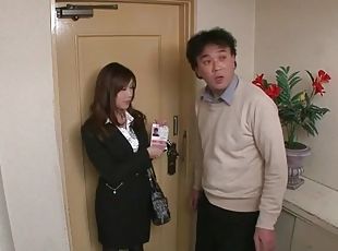 Kissing a cute Japanese girl in satin blouse