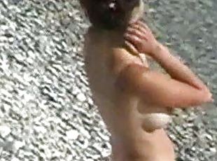 Voyeur video of wife sucking cock at the beach