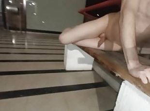 Self spanking and masturbating naked in public
