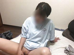 asiático, masturbación, amateur, babes, japonés, con-los-dedos, universidad, a-solas