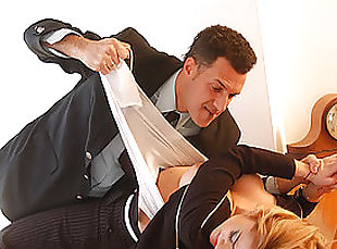 Argentinian Blonde Babe Gets Her Clothes Ripped Off in a Rough Office Fuck