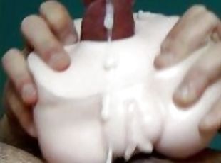 Fat cock cum sticky cream driping from pulsating cockhead after fucking fanta flesh tight ass anal