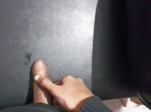 POV stroking huge veiny cock and cumming!!